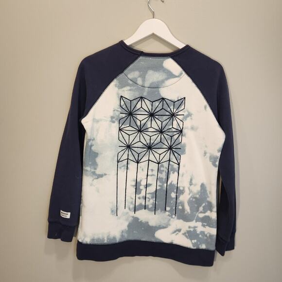 Burton Womens Sweatshirt Raglan Quilted Tie-Dyed Western Tribal Cozy - Size S - Picture 2 of 10